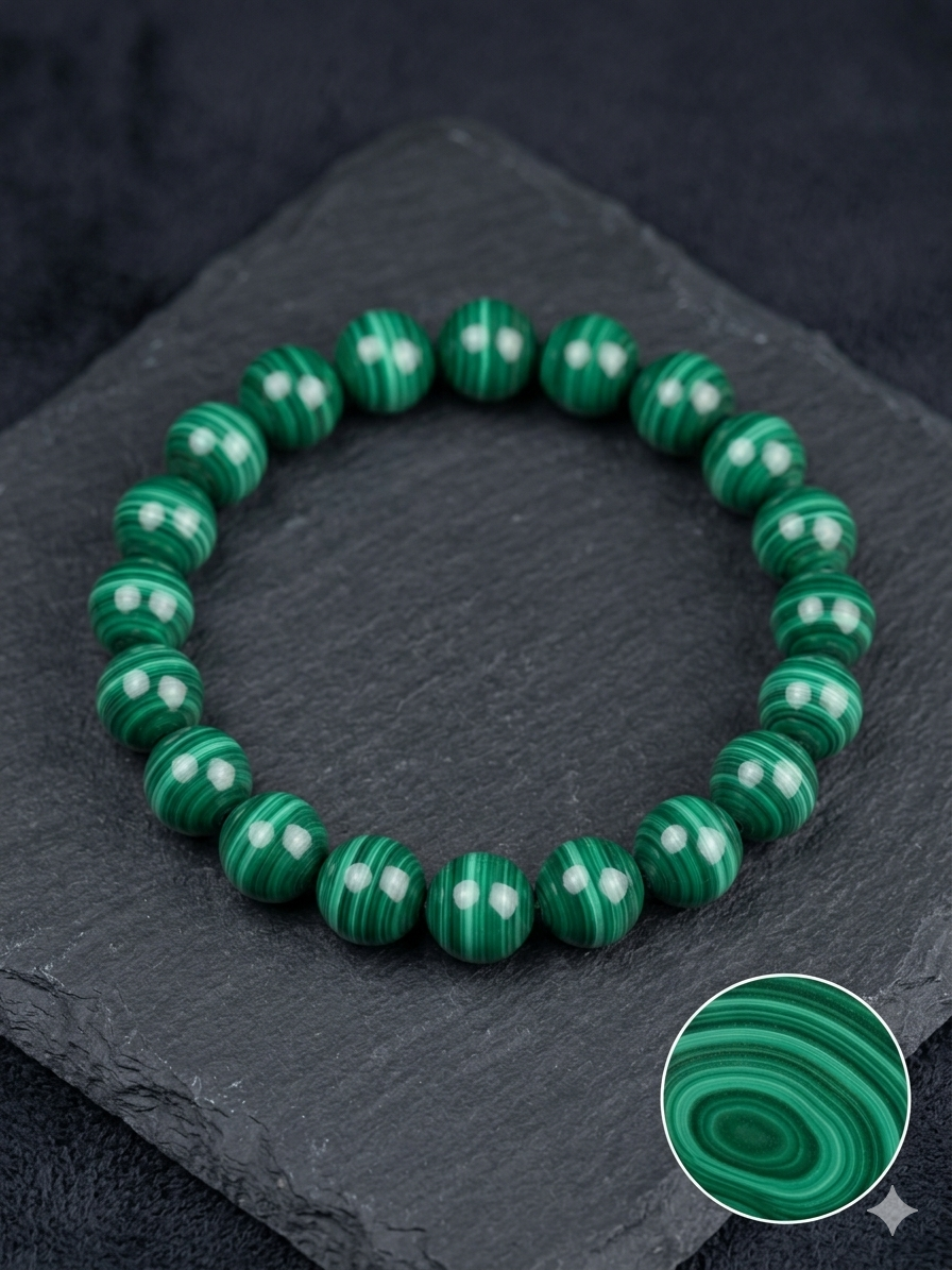 GlowCalm – Malakitarmband för inre lugn och balans