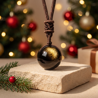 GlowShield™ – Golden Obsidian Energy Pendant