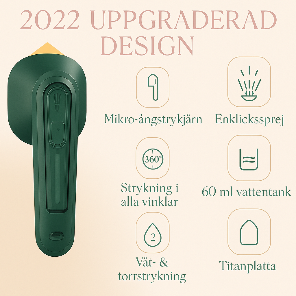 Bärbart Mini Ångstrykjärn