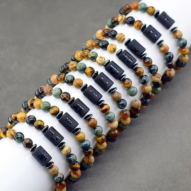 GlowSign™ stjärntecken armband – alla 12 tecken i naturinspirerade stenar samlade i en kollektion